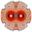 magnetic field lines in an LHC dipole magnet